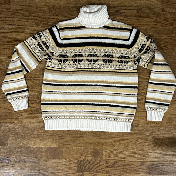 Womens Izod Turtleneck Stripe Ski Style Pullover Sweater - Picture 1 of 6